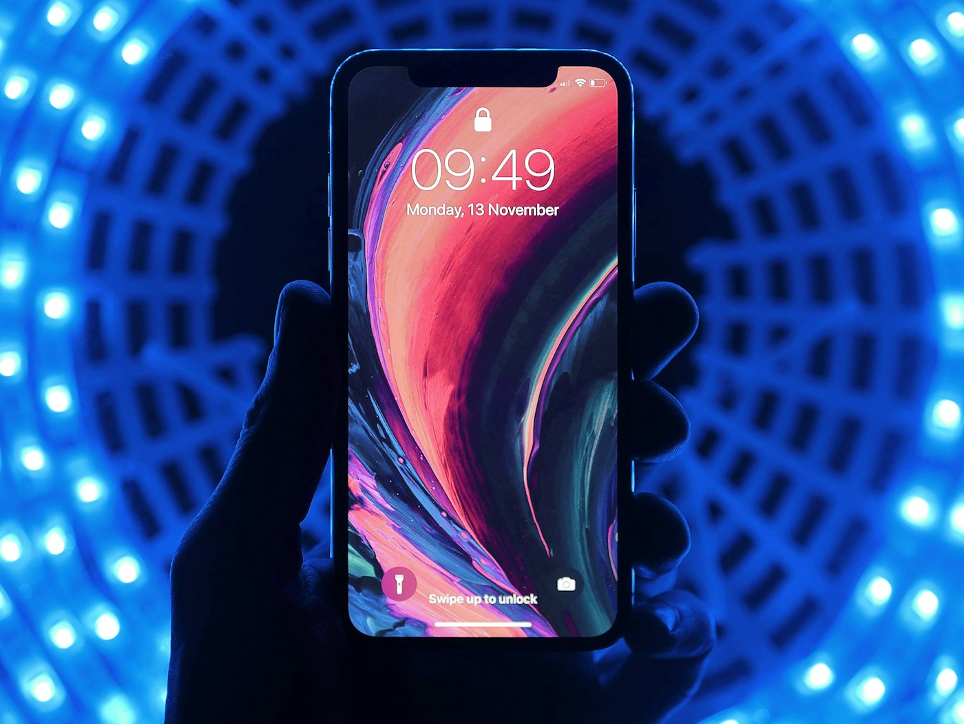 Clean smartphone product on a dark surface