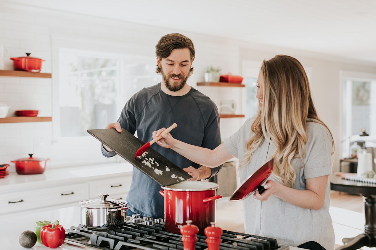 Kitchen cooking scene for appliance video context
