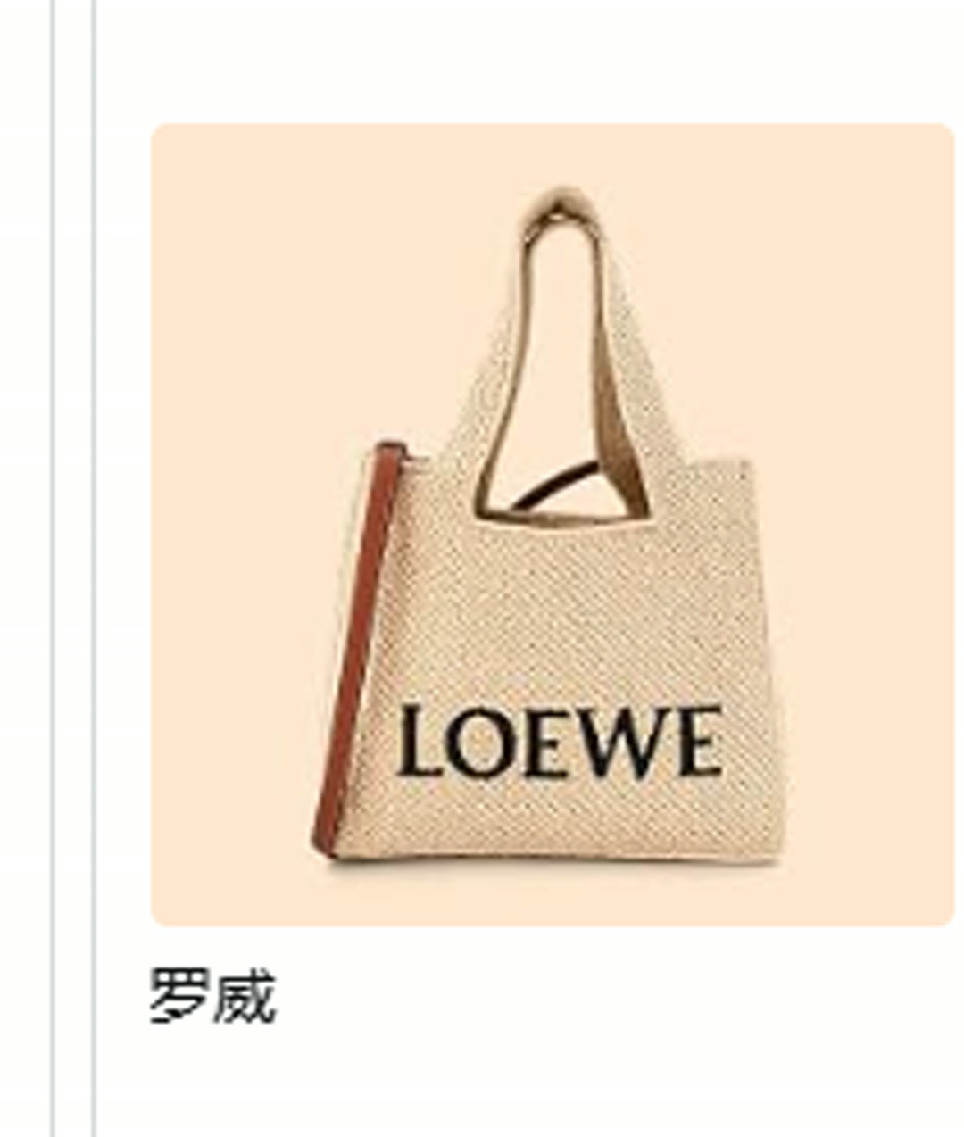 Pinterest product video example — woven fashion tote on peach backdrop for vertical Video Pins